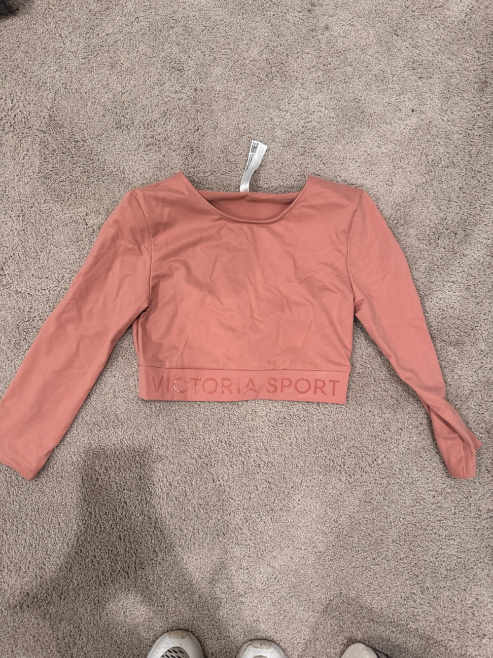 Victoria's Secret Sport Cropped Crewneck Sweater in Dusty Rose